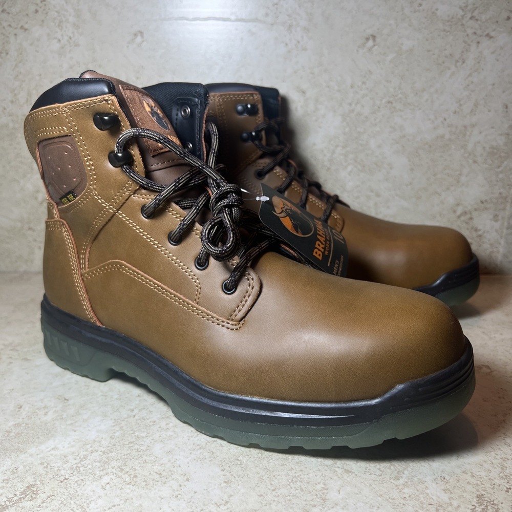 Brahma Men's Combustion‎ Steel Toe Work Boots Tan Size 10